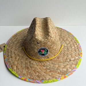 Chubbies The Hooligan Straw Hat Mens One Size Tan Pineapple Print Lifeguard Hat